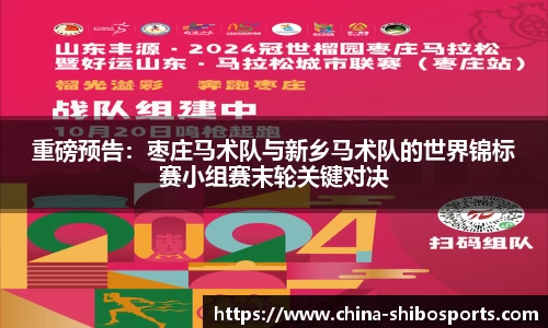 重磅预告:枣庄马术队与新乡马术队的世界锦标赛小组赛末轮关键对决